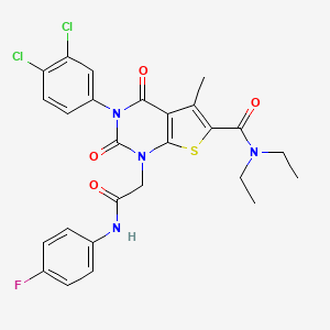 3-(3,4-Dichlorophenyl)-6-[(diethylamino)carbonyl]-N-(4-fluorophenyl)-3,4-dihydro-5-methyl-2,4-dioxothieno[2,3-d]pyrimidine-1(2H)-acetamide