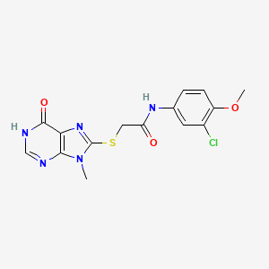 molecular formula C15H14ClN5O3S B11220405 N-(3-chloro-4-methoxyphenyl)-2-[(9-methyl-6-oxo-6,9-dihydro-1H-purin-8-yl)sulfanyl]acetamide 