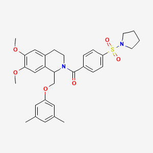 (1-((3,5-dimethylphenoxy)methyl)-6,7-dimethoxy-3,4-dihydroisoquinolin-2(1H)-yl)(4-(pyrrolidin-1-ylsulfonyl)phenyl)methanone