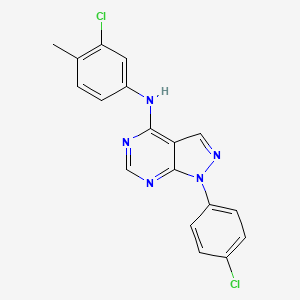 molecular formula C18H13Cl2N5 B11220424 N-(3-chloro-4-methylphenyl)-1-(4-chlorophenyl)-1H-pyrazolo[3,4-d]pyrimidin-4-amine 