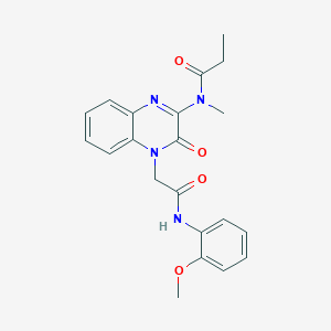 N-(4-{2-[(2-methoxyphenyl)amino]-2-oxoethyl}-3-oxo-3,4-dihydroquinoxalin-2-yl)-N-methylpropanamide