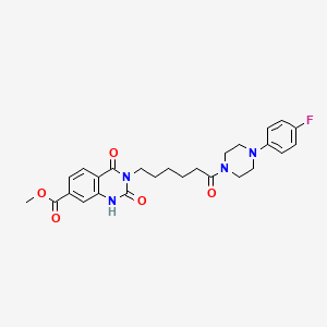 molecular formula C26H29FN4O5 B11220437 Methyl 3-{6-[4-(4-fluorophenyl)piperazin-1-yl]-6-oxohexyl}-2,4-dioxo-1,2,3,4-tetrahydroquinazoline-7-carboxylate 