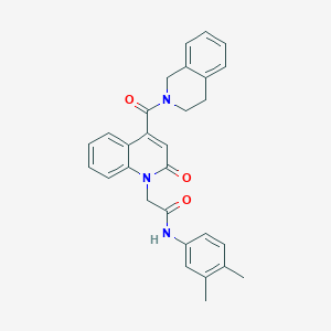 molecular formula C29H27N3O3 B11220444 2-[4-(3,4-dihydroisoquinolin-2(1H)-ylcarbonyl)-2-oxoquinolin-1(2H)-yl]-N-(3,4-dimethylphenyl)acetamide 