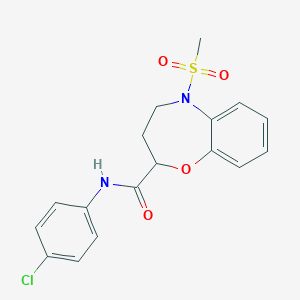 N-(4-chlorophenyl)-5-(methylsulfonyl)-2,3,4,5-tetrahydro-1,5-benzoxazepine-2-carboxamide