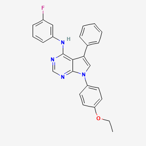 molecular formula C26H21FN4O B11220502 7-(4-ethoxyphenyl)-N-(3-fluorophenyl)-5-phenyl-7H-pyrrolo[2,3-d]pyrimidin-4-amine 