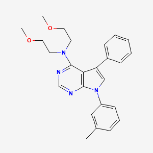 N,N-bis(2-methoxyethyl)-7-(3-methylphenyl)-5-phenyl-7H-pyrrolo[2,3-d]pyrimidin-4-amine