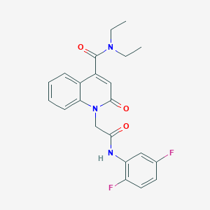 molecular formula C22H21F2N3O3 B11220543 1-{2-[(2,5-difluorophenyl)amino]-2-oxoethyl}-N,N-diethyl-2-oxo-1,2-dihydroquinoline-4-carboxamide 