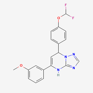 molecular formula C19H16F2N4O2 B11220556 7-[4-(Difluoromethoxy)phenyl]-5-(3-methoxyphenyl)-4,7-dihydro[1,2,4]triazolo[1,5-a]pyrimidine 