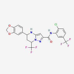 5-(1,3-benzodioxol-5-yl)-N-[2-chloro-5-(trifluoromethyl)phenyl]-7-(trifluoromethyl)-4,5,6,7-tetrahydropyrazolo[1,5-a]pyrimidine-2-carboxamide