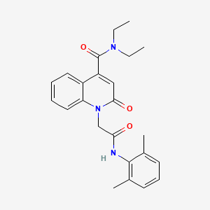 molecular formula C24H27N3O3 B11220638 1-{2-[(2,6-dimethylphenyl)amino]-2-oxoethyl}-N,N-diethyl-2-oxo-1,2-dihydroquinoline-4-carboxamide 