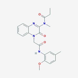 N-(4-{2-[(2-methoxy-5-methylphenyl)amino]-2-oxoethyl}-3-oxo-3,4-dihydroquinoxalin-2-yl)-N-methylpropanamide