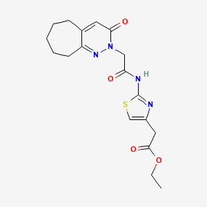 ethyl (2-{[(3-oxo-3,5,6,7,8,9-hexahydro-2H-cyclohepta[c]pyridazin-2-yl)acetyl]amino}-1,3-thiazol-4-yl)acetate