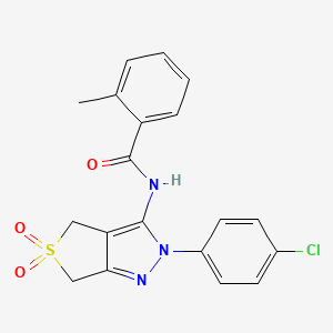 N-(2-(4-chlorophenyl)-5,5-dioxido-4,6-dihydro-2H-thieno[3,4-c]pyrazol-3-yl)-2-methylbenzamide