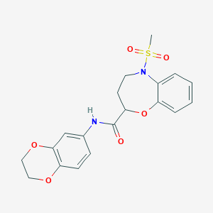 N-(2,3-dihydro-1,4-benzodioxin-6-yl)-5-(methylsulfonyl)-2,3,4,5-tetrahydro-1,5-benzoxazepine-2-carboxamide