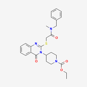 Ethyl 4-[2-({2-[benzyl(methyl)amino]-2-oxoethyl}sulfanyl)-4-oxoquinazolin-3(4H)-yl]piperidine-1-carboxylate