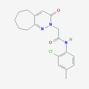 molecular formula C18H20ClN3O2 B11220733 N-(2-chloro-4-methylphenyl)-2-(3-oxo-3,5,6,7,8,9-hexahydro-2H-cyclohepta[c]pyridazin-2-yl)acetamide 