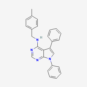 molecular formula C26H22N4 B11220745 N-(4-methylbenzyl)-5,7-diphenyl-7H-pyrrolo[2,3-d]pyrimidin-4-amine 