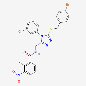 N-((5-((4-bromobenzyl)thio)-4-(3-chlorophenyl)-4H-1,2,4-triazol-3-yl)methyl)-2-methyl-3-nitrobenzamide