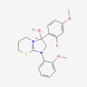 3-(2-fluoro-4-methoxyphenyl)-3-hydroxy-1-(2-methoxyphenyl)-2,3,6,7-tetrahydro-5H-imidazo[2,1-b][1,3]thiazin-1-ium