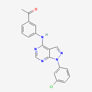 1-(3-{[1-(3-chlorophenyl)-1H-pyrazolo[3,4-d]pyrimidin-4-yl]amino}phenyl)ethanone