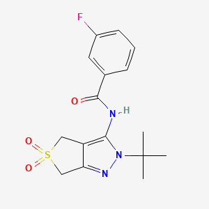 N-(2-(tert-butyl)-5,5-dioxido-4,6-dihydro-2H-thieno[3,4-c]pyrazol-3-yl)-3-fluorobenzamide