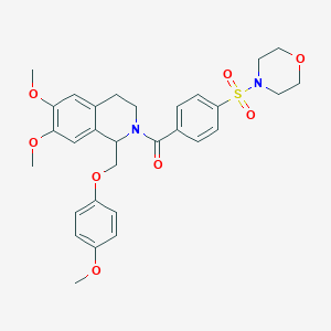 (6,7-dimethoxy-1-((4-methoxyphenoxy)methyl)-3,4-dihydroisoquinolin-2(1H)-yl)(4-(morpholinosulfonyl)phenyl)methanone