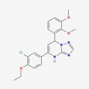 molecular formula C21H21ClN4O3 B11220834 5-(3-Chloro-4-ethoxyphenyl)-7-(2,3-dimethoxyphenyl)-4,7-dihydro[1,2,4]triazolo[1,5-a]pyrimidine 