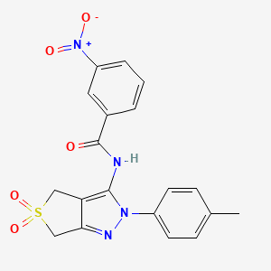 molecular formula C19H16N4O5S B11220836 N-(5,5-dioxido-2-(p-tolyl)-4,6-dihydro-2H-thieno[3,4-c]pyrazol-3-yl)-3-nitrobenzamide 