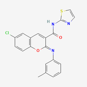 molecular formula C20H14ClN3O2S B11220840 (2Z)-6-chloro-2-[(3-methylphenyl)imino]-N-(1,3-thiazol-2-yl)-2H-chromene-3-carboxamide 