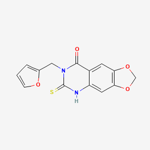 7-(2-furylmethyl)-6-thioxo-6,7-dihydro[1,3]dioxolo[4,5-g]quinazolin-8(5H)-one