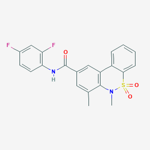 molecular formula C21H16F2N2O3S B11220874 N-(2,4-difluorophenyl)-6,7-dimethyl-6H-dibenzo[c,e][1,2]thiazine-9-carboxamide 5,5-dioxide 