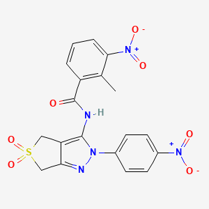 2-methyl-3-nitro-N-(2-(4-nitrophenyl)-5,5-dioxido-4,6-dihydro-2H-thieno[3,4-c]pyrazol-3-yl)benzamide