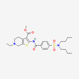 Methyl 2-[4-(dibutylsulfamoyl)benzamido]-6-ethyl-4H,5H,6H,7H-thieno[2,3-C]pyridine-3-carboxylate