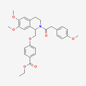 Ethyl 4-({6,7-dimethoxy-2-[2-(4-methoxyphenyl)acetyl]-1,2,3,4-tetrahydroisoquinolin-1-YL}methoxy)benzoate