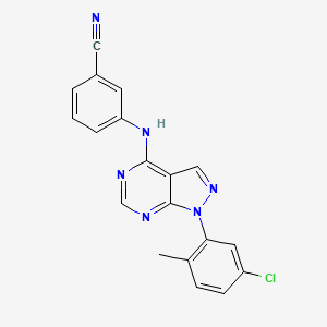 3-{[1-(5-chloro-2-methylphenyl)-1H-pyrazolo[3,4-d]pyrimidin-4-yl]amino}benzonitrile