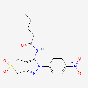 N-[2-(4-nitrophenyl)-5,5-dioxido-2,6-dihydro-4H-thieno[3,4-c]pyrazol-3-yl]pentanamide