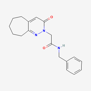 molecular formula C18H21N3O2 B11220999 N-benzyl-2-(3-oxo-3,5,6,7,8,9-hexahydro-2H-cyclohepta[c]pyridazin-2-yl)acetamide 