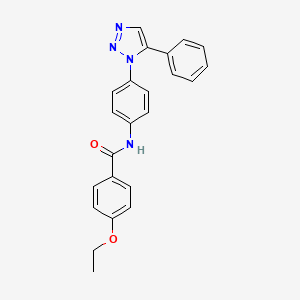 molecular formula C23H20N4O2 B11221008 4-ethoxy-N-(4-(5-phenyl-1H-1,2,3-triazol-1-yl)phenyl)benzamide 