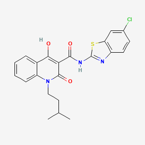 N-(6-Chloro-1,3-benzothiazol-2-YL)-4-hydroxy-1-isopentyl-2-oxo-1,2-dihydro-3-quinolinecarboxamide