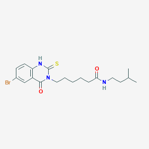 6-(6-bromo-4-oxo-2-sulfanylidene-1H-quinazolin-3-yl)-N-(3-methylbutyl)hexanamide