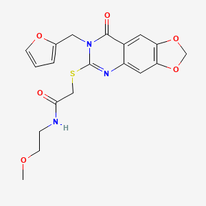 2-{[7-(furan-2-ylmethyl)-8-oxo-7,8-dihydro[1,3]dioxolo[4,5-g]quinazolin-6-yl]sulfanyl}-N-(2-methoxyethyl)acetamide