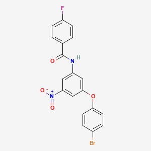 molecular formula C19H12BrFN2O4 B11221052 N-[3-(4-bromophenoxy)-5-nitrophenyl]-4-fluorobenzamide 