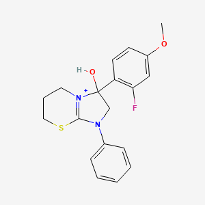 molecular formula C19H20FN2O2S+ B11221056 3-(2-fluoro-4-methoxyphenyl)-3-hydroxy-1-phenyl-2,3,6,7-tetrahydro-5H-imidazo[2,1-b][1,3]thiazin-1-ium 