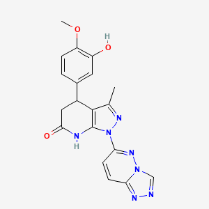 4-(3-hydroxy-4-methoxyphenyl)-3-methyl-1-([1,2,4]triazolo[4,3-b]pyridazin-6-yl)-4,5-dihydro-1H-pyrazolo[3,4-b]pyridin-6-ol