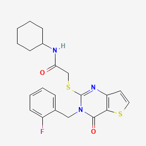 N-cyclohexyl-2-{[3-(2-fluorobenzyl)-4-oxo-3,4-dihydrothieno[3,2-d]pyrimidin-2-yl]sulfanyl}acetamide