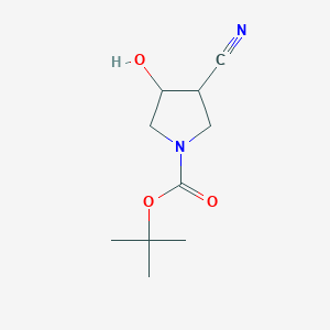 molecular formula C10H16N2O3 B112211 1-Boc-3-氰基-4-羟基吡咯烷 CAS No. 197143-33-2