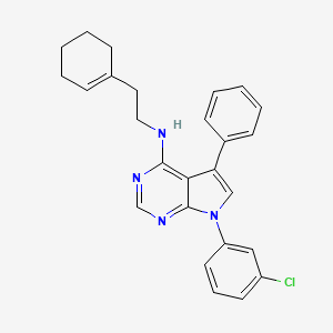 7-(3-chlorophenyl)-N-[2-(cyclohex-1-en-1-yl)ethyl]-5-phenyl-7H-pyrrolo[2,3-d]pyrimidin-4-amine