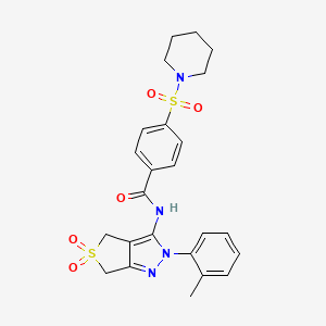 N-(5,5-dioxido-2-(o-tolyl)-4,6-dihydro-2H-thieno[3,4-c]pyrazol-3-yl)-4-(piperidin-1-ylsulfonyl)benzamide