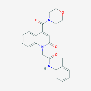 molecular formula C23H23N3O4 B11221124 N-(2-methylphenyl)-2-[4-(morpholin-4-ylcarbonyl)-2-oxoquinolin-1(2H)-yl]acetamide 