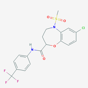 7-chloro-5-(methylsulfonyl)-N-[4-(trifluoromethyl)phenyl]-2,3,4,5-tetrahydro-1,5-benzoxazepine-2-carboxamide